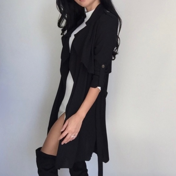 *REPOSH Perfect Black Trench - Picture 2 of 10